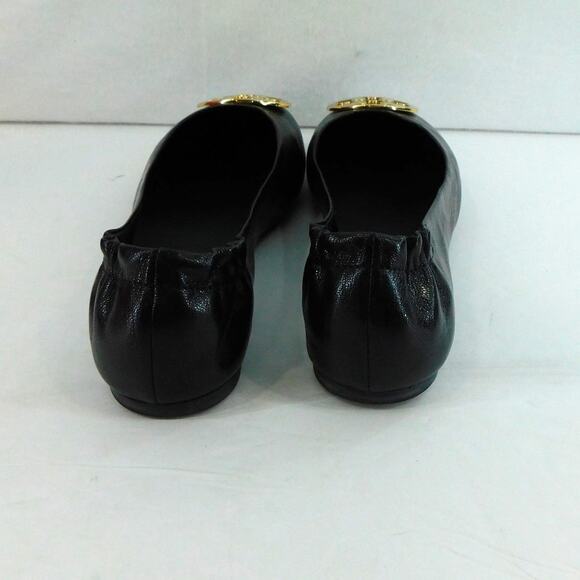 Tory Burch Women's Claise Ballet Goat Leather Black/Gold Shoes Size 7.5 New - Picture 5 of 10